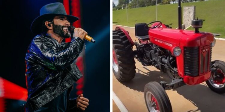 Gusttavo Lima realiza sonho de criança ao comprar trator: ‘Corria longe para ver um desses’